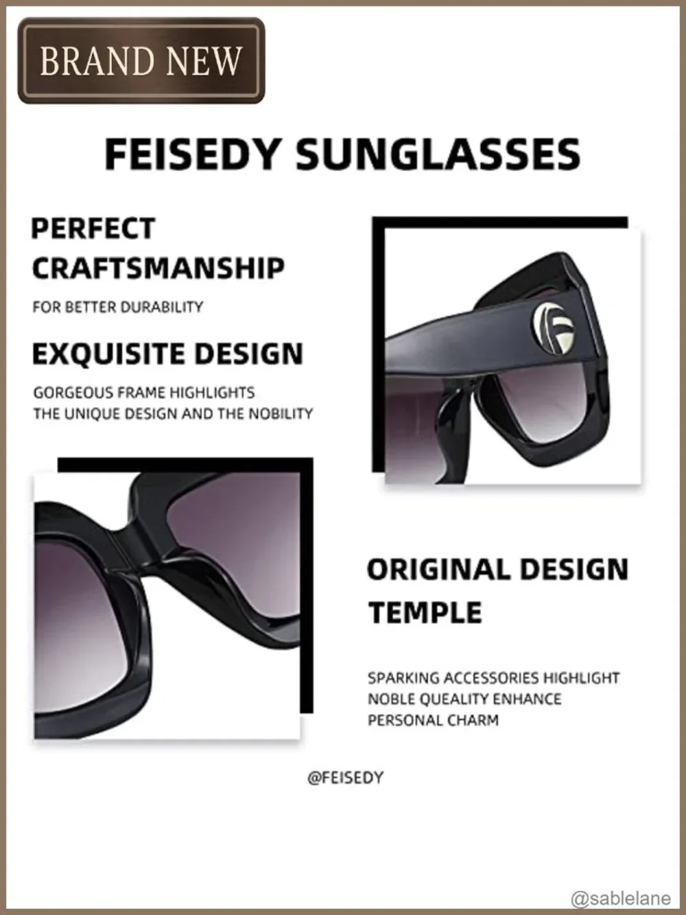 Retro Oversized Square Sunglasses for Women UV Protection Stylish Shades